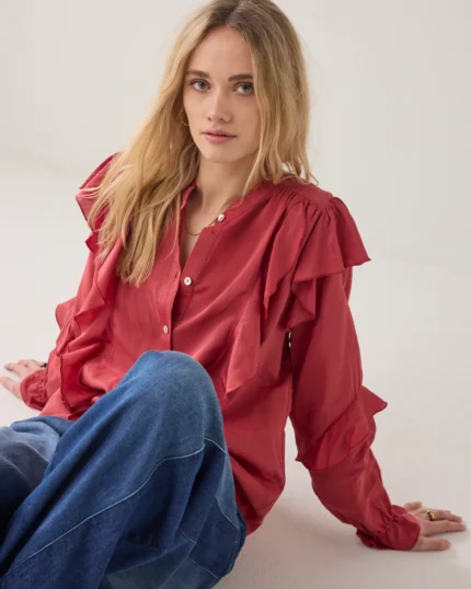 Summum blouse met ruffles