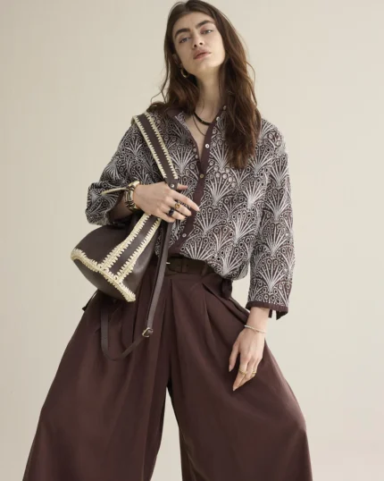 Summum opengewerkt borduur blouse