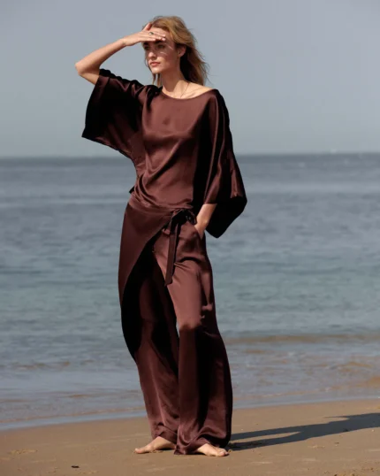 Summum silky broek met overslag