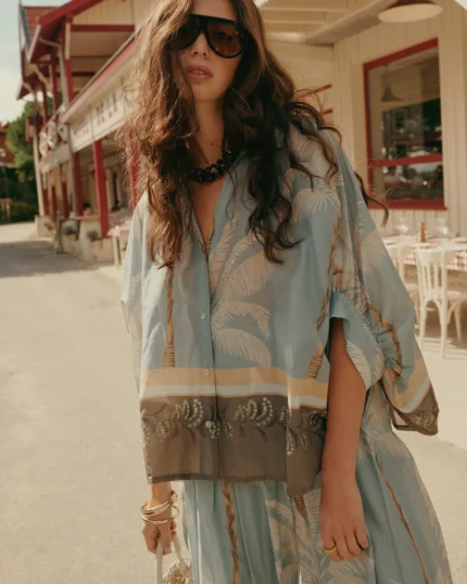 Summum palmtree print blouse