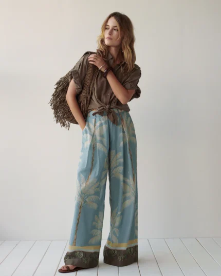 Summum palmtree print pants