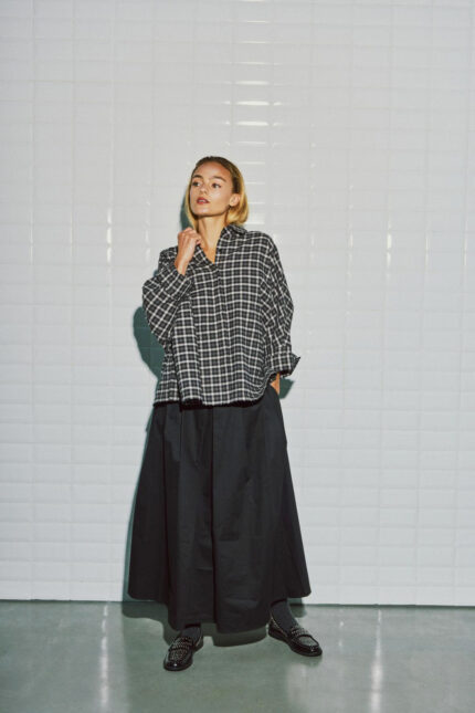 Withblack Madison check bat blouse